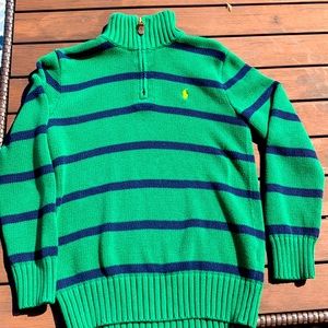 Polo by Ralph Lauren Green and Blue Striped Kids Sweater
